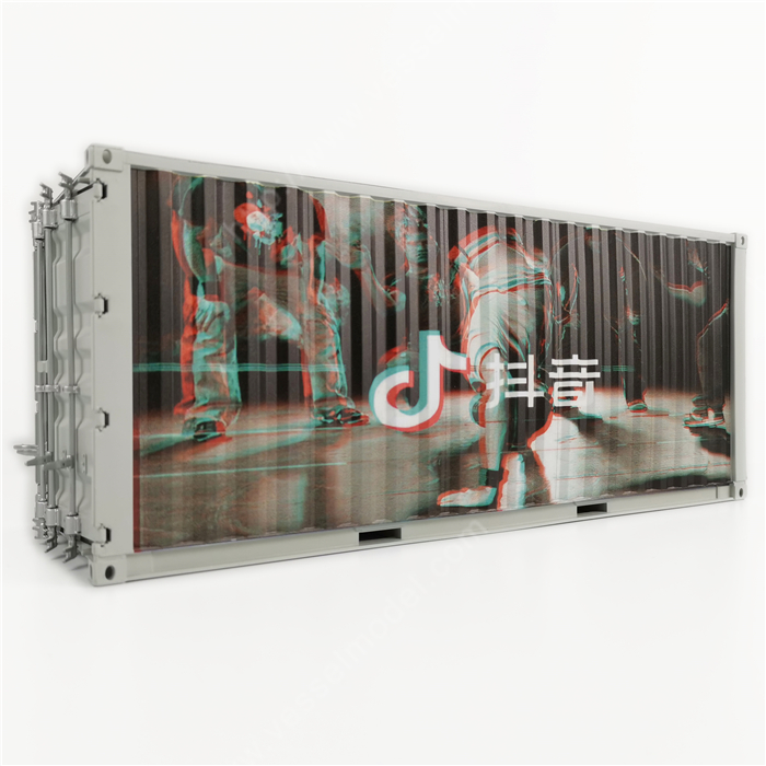 1:20创意涂鸦集装箱网红抖音集装箱纸巾盒笔筒模型制作