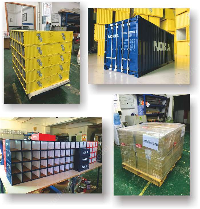 X1:20创意涂鸦集装箱米其林集装箱模型纸巾盒笔筒模型制作