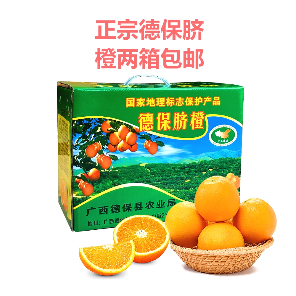 正宗广西德保县都安乡脐橙新鲜橙子现摘现卖10斤装,两箱包邮