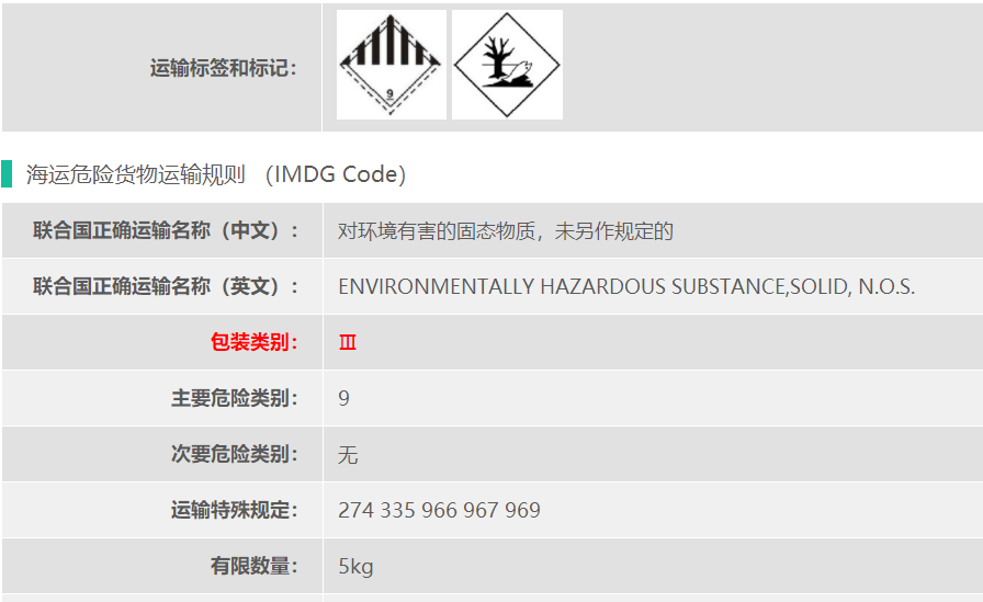 UN3077二苯醚9类危险品货代