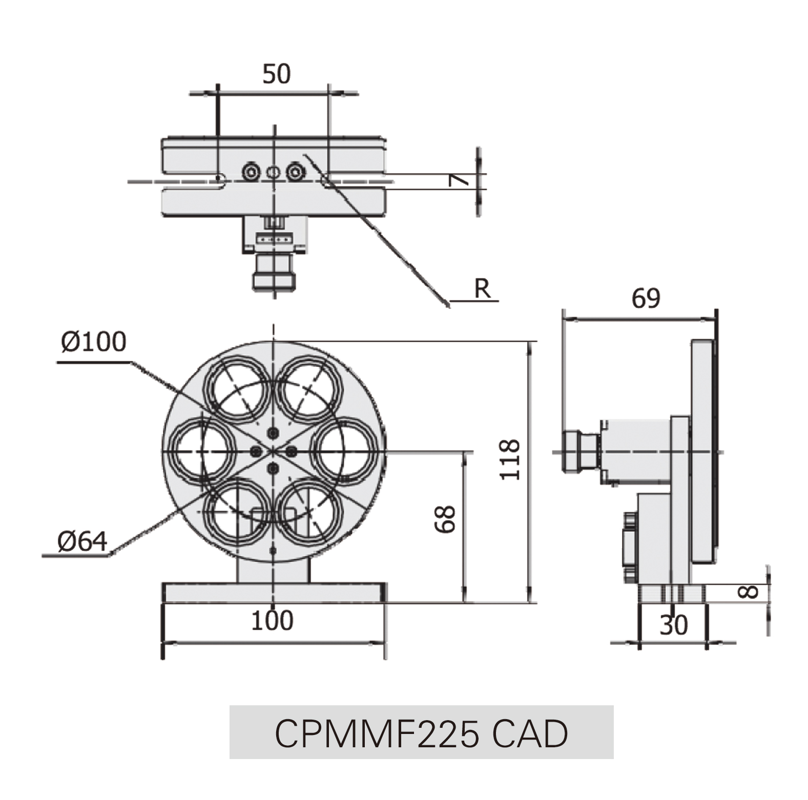 CPMMF225电动滤光片架CAD