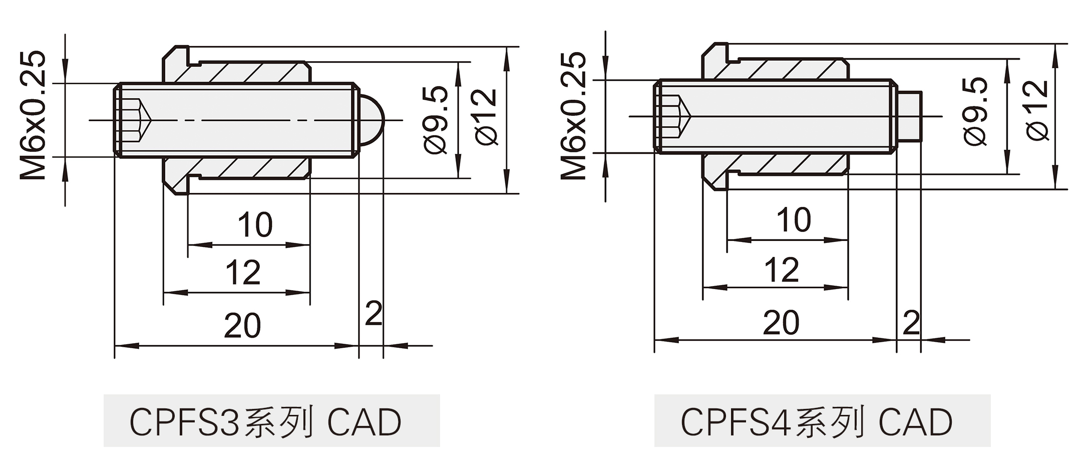 CPFS3--CPFS4-通长系列细牙螺杆CAD