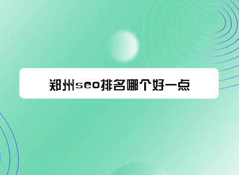 郑州seo排名哪个好一点?